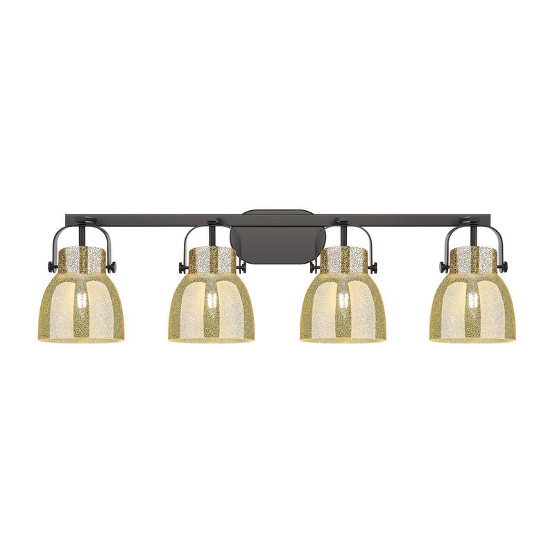 Innovations Lighting 423-4W-11-37 Pilaster II Bell Vanity Pilaster II - Matte Black / Mercury