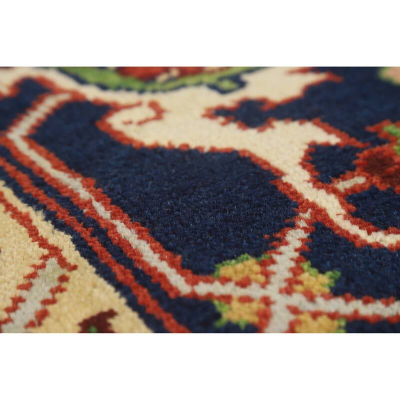 Hand Knotted Oriental 100% Wool Carpet Traditional Medallion Oranges & Rust Heriz (serapi) Area Rug - 11' 10'' X 8' 11''