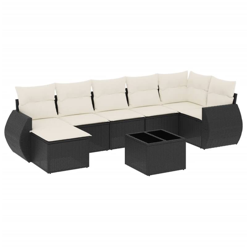 vidaXL Garden Sofa Set Black - 21.7 x 21.7 x 14.6