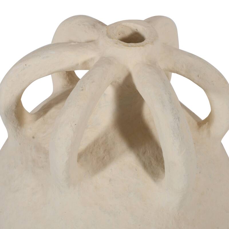 Paper Mache Vase Dia 15.8" & H 19.8" - OFF-WHITE