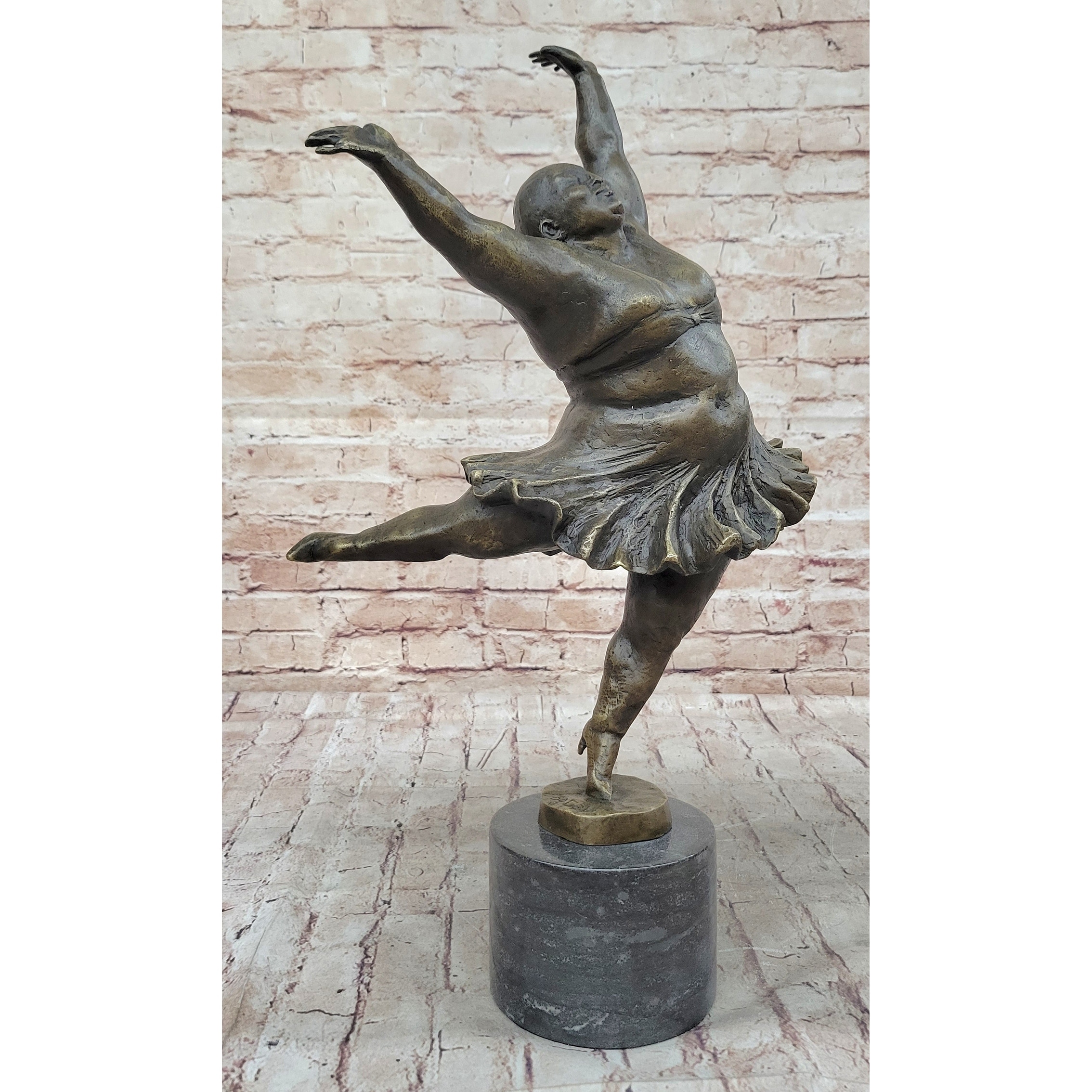 Full Figure Ballerina Ballet Dancer Arabesque Pirouette Bronze Sculpture  Statue Original Art, image size:2268x2268