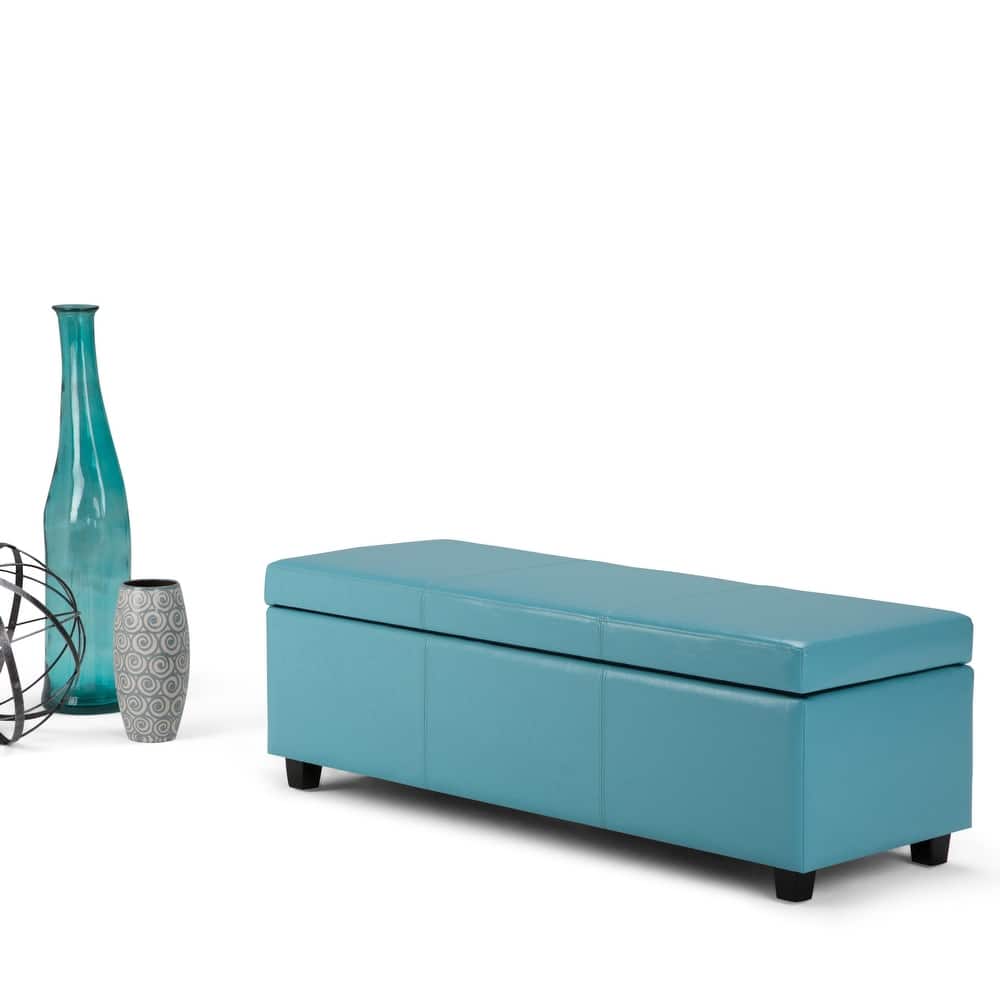 WYNDENHALL Franklin 48-in. Wide Contemporary Rectangular Storage Ottoman