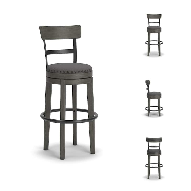 Signature Design by Ashley Caitbrook Gray Upholstered Swivel Barstool, Single