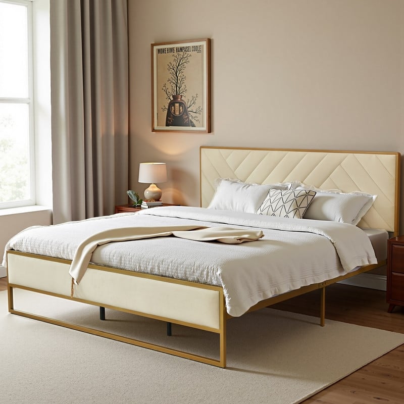 Velvet Platform Bed