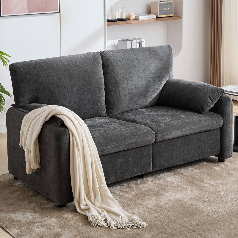 71.28" Chenille 2-Seater Sofa with Cloud-Like Cushion & Sponge Support