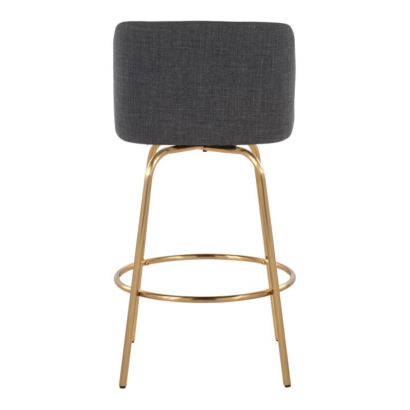 Silver Orchid Vallberga 26" Counter Stool with Gold Metal Base (Set of 2)