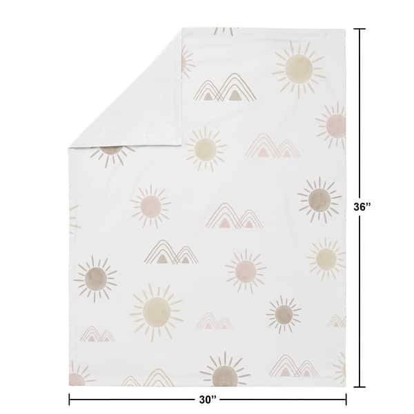 Boho Desert Sun Girl Baby Receiving Security Swaddle Blanket - Blush Pink Mauve Gold Taupe Bohemian Watercolor Mountains Nature