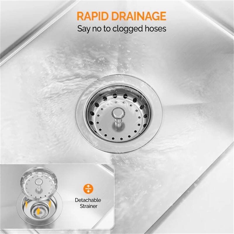 3 Compartment 304 Stainless Steel Sink with 2 Drainboards