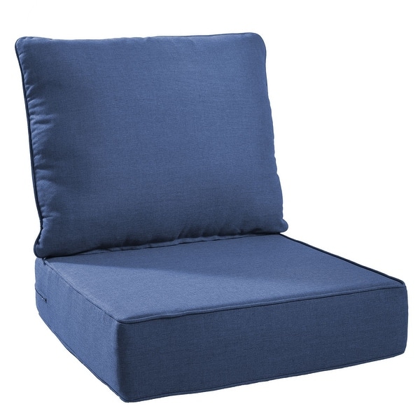 slide 2 of 122, Gymojoy 24"x24"x6" Thick Cushions & Pillows Set - Deep Seat Indoor/Outdoor Water & Fade Resistant Blue - One Set