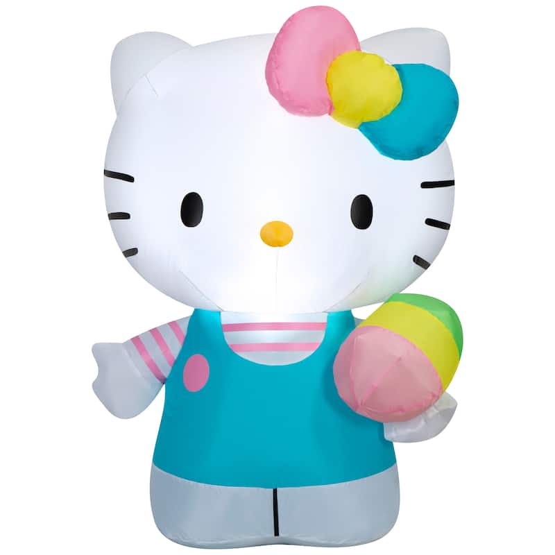Gemmy Airblown Inflatable 3ft Easter Spring Blooms Hello Kitty Sanrio Easter Yard Decor