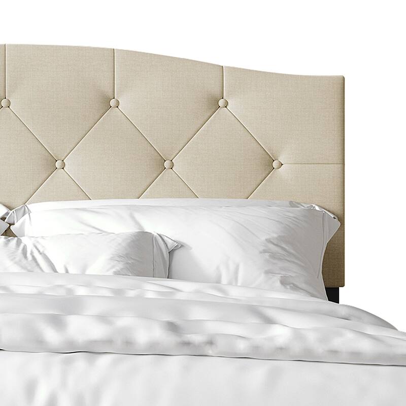 CraftPorch Classic Diamond Button Tufted Upholstered Platform Bed