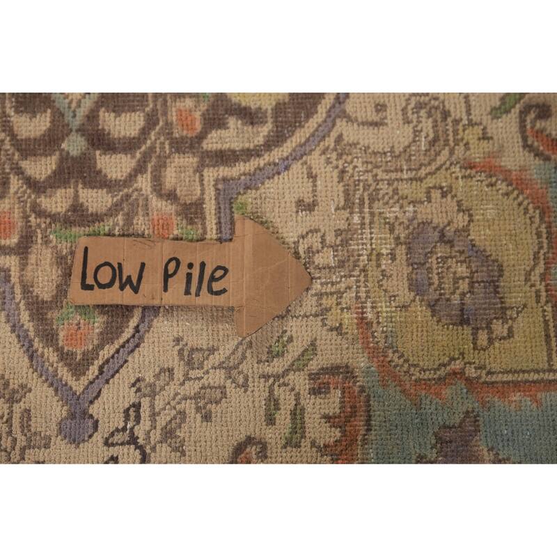 Light Blue Medallion Tabriz Persian Rug Handmade Wool Carpet - 9'7"x 12'10"