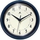 preview thumbnail 77 of 195, Infinity Instruments Round Retro Kitchen Wall Clock by Infinity Instruments 9.5 Inch - Navy Blue