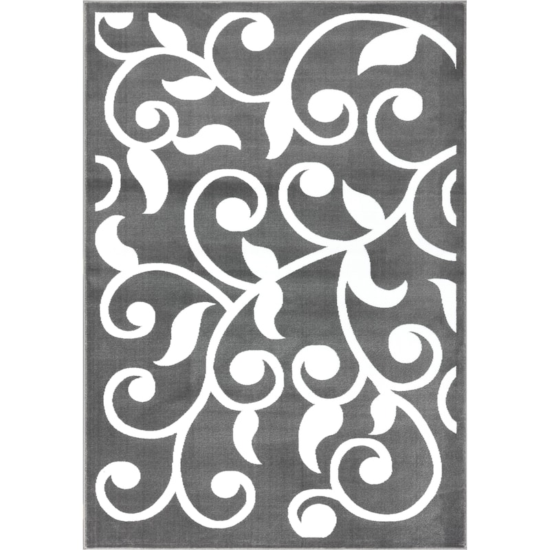 SUSSEXHOME Area Rugs Modern Design for Living Room - 2' x 3' - Grey & White