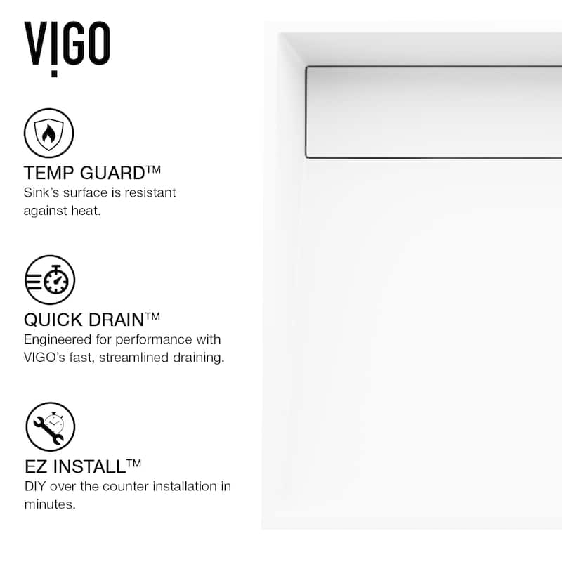 VIGO Starr 15"L x 15"W MatteStone Vessel Sink and Niko 11"H Faucet Set