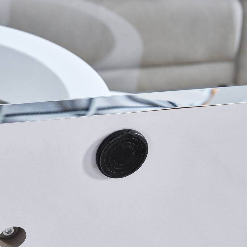 Contemporary Style Glass-Top Mdf Coffee Table With Base