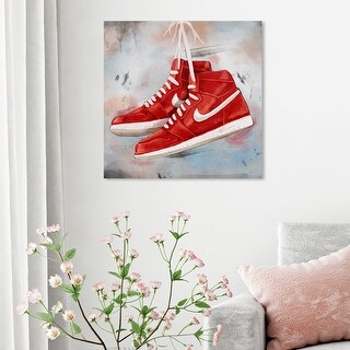 Oliver Gal 'Hanging Sneakers' Fashion and Glam Wall Art Canvas
