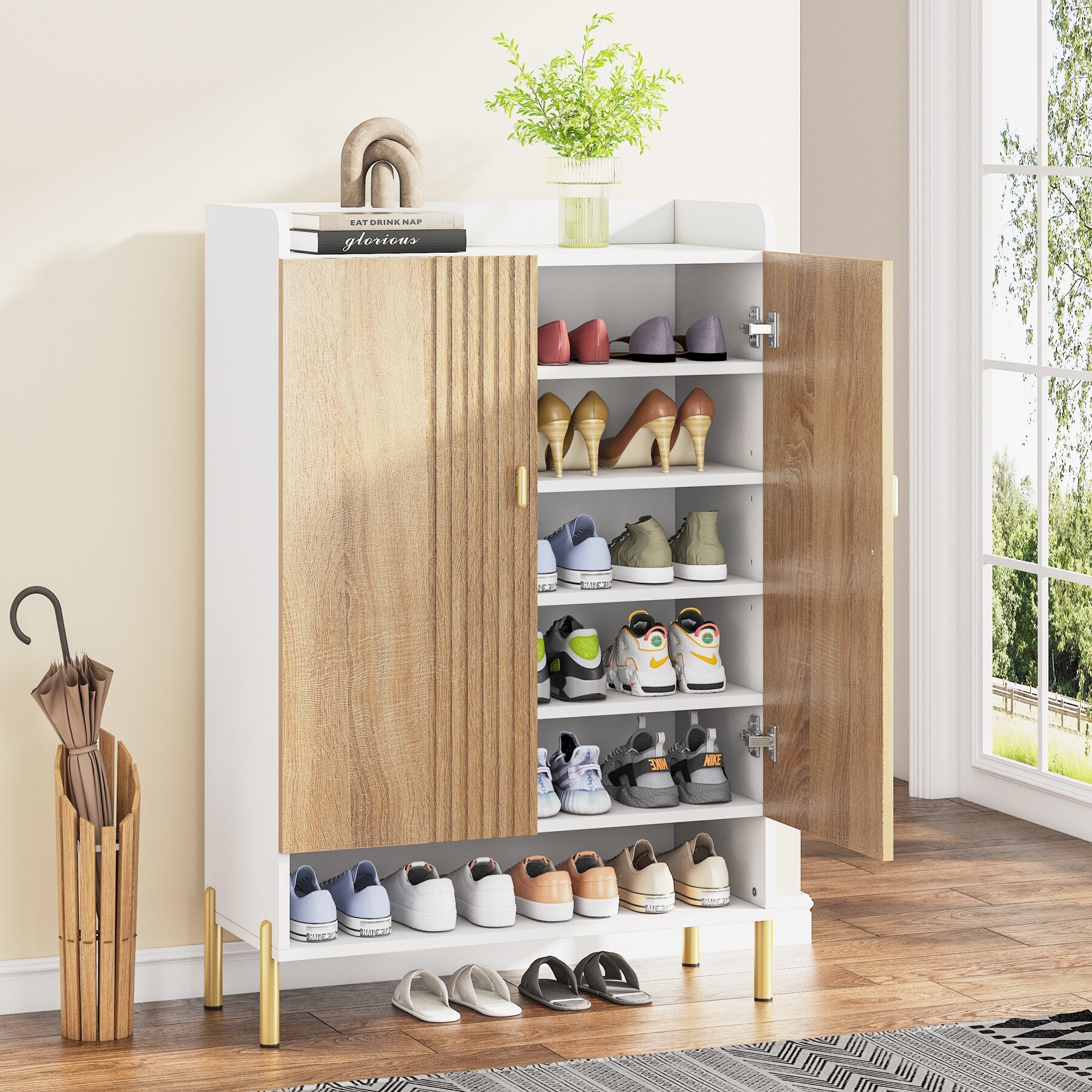 Low profile shoe rack hot sale