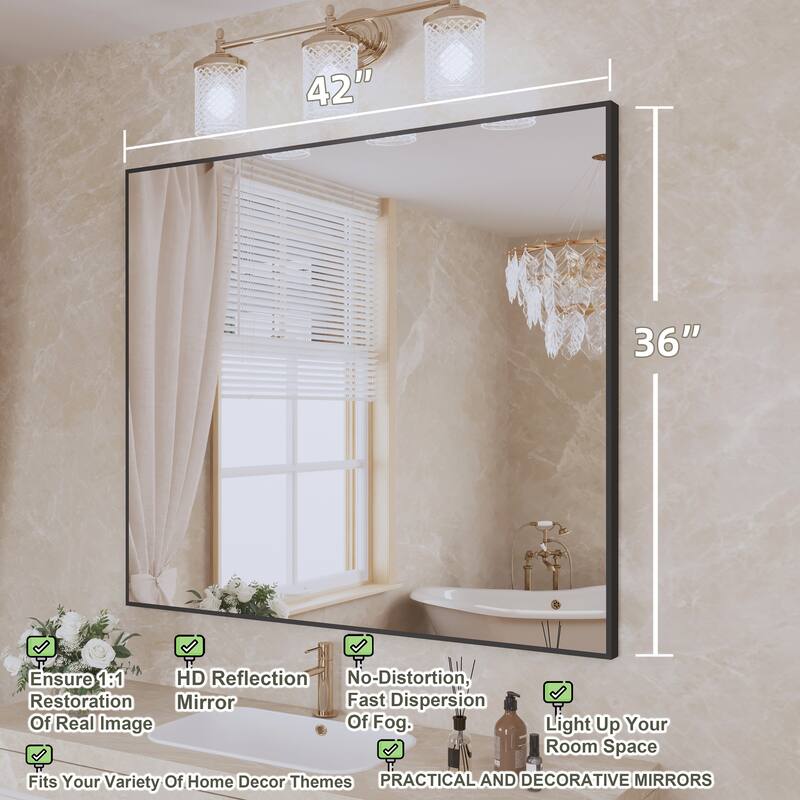 QuivaraView Wall Mounted Aluminum Frame Bathroom Vanity Mirror