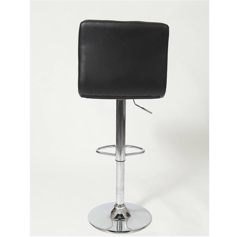 Swivel Faux Leather Adjustable Hydraulic Bar Stool, Set of 2