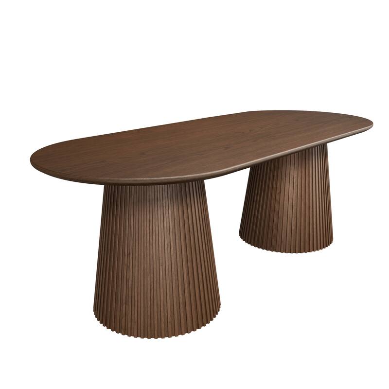 86" Double Pedestal Oval Dining Table