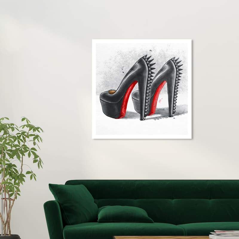 Wynwood Studio Canvas Fashion and Glam Spikes Black and Pastel Black Glam Wall Art Canvas Print - 30 x 30