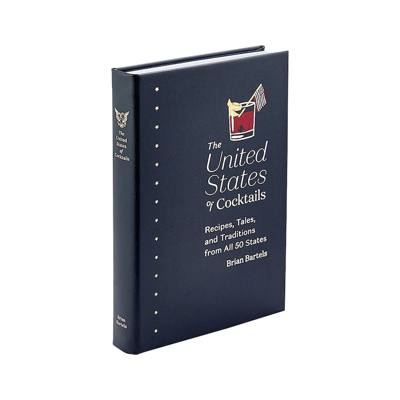 Graphic Image The United States of Cocktails Coffee Table Book, Leather, Navy