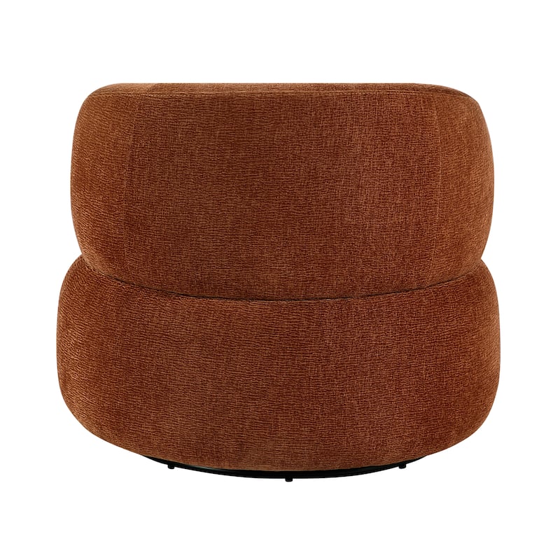 Fremont & Park Rhea 32" Dia Chenille Swivel Chair - 360-Degree Metal Swivel Base