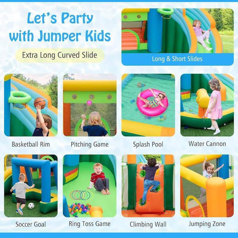 Inflatable Water Slide Kids Pool Park Climbing Wall