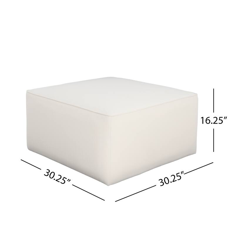 Roomfitters Square Upholstered Ottoman Coffee Table with Modern Low Profile Design