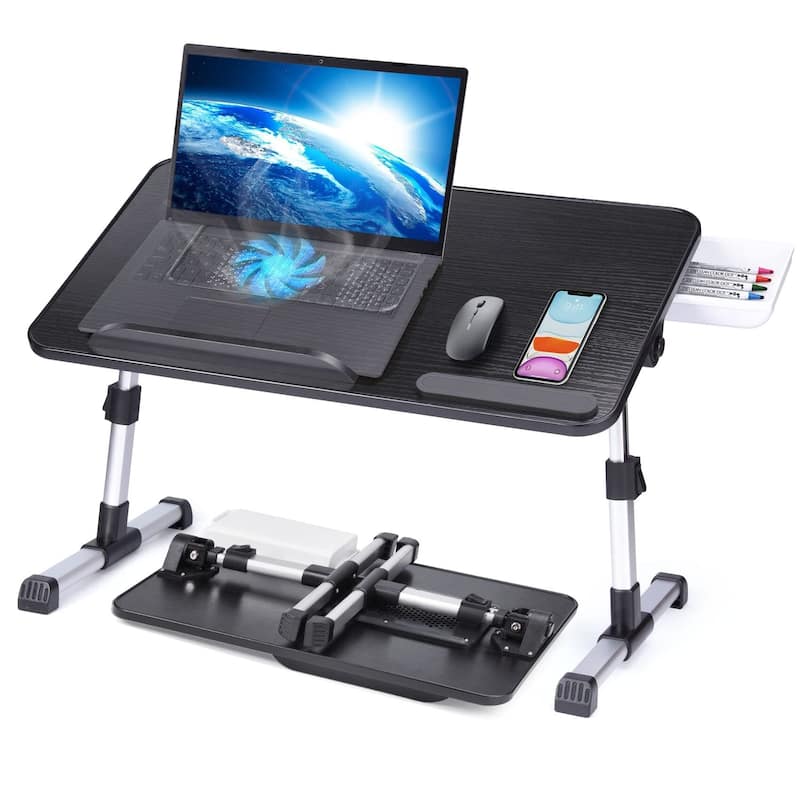 Laptop Desk Adjustable Laptop Stand Foldable Bed Table Portable Lap Desk Folding Notebook Stand - Black