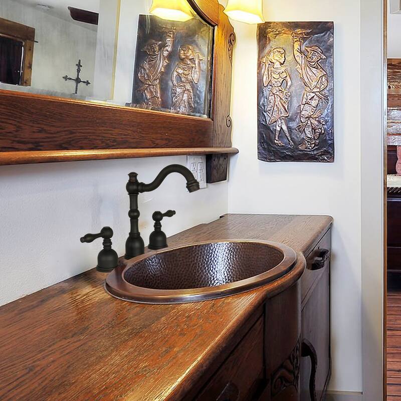 Widespread Two-handle Copper Bathroom Faucet