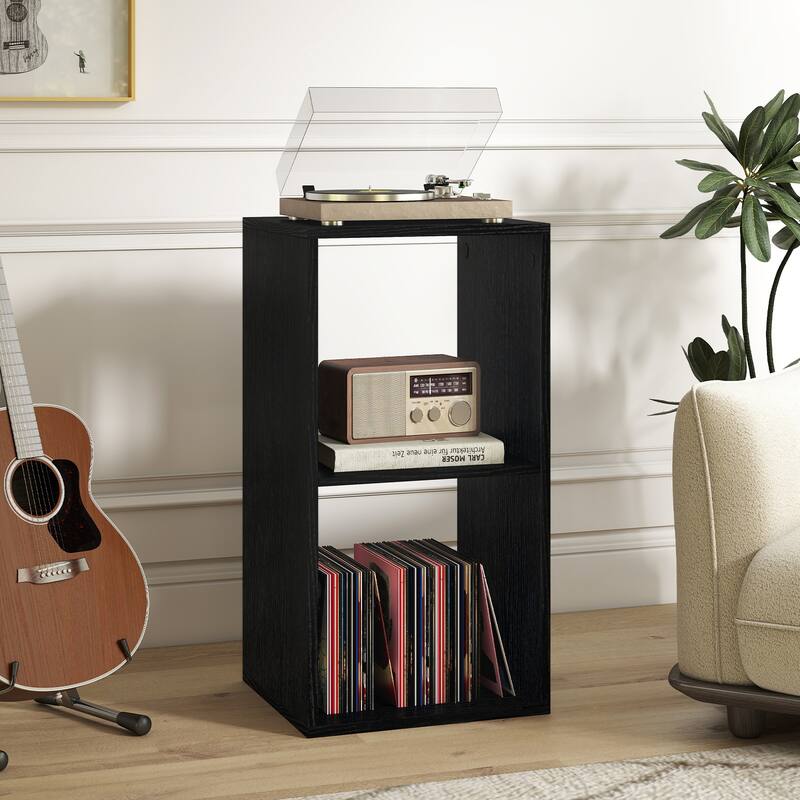 Gymax 2PCS 2-Cube Bookshelf Modern Vertical Bookcase w/ Anti-tipping