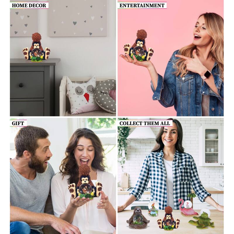 CoTa Global Big Foot Beautiful Pink Sparkle Snow Globe Decor - 45mm