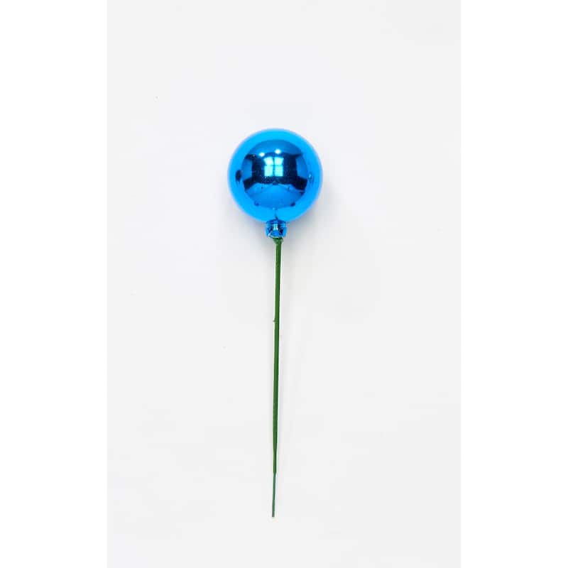 40mm Plastic Ball Pick, Blue, Set of 24 - 6"