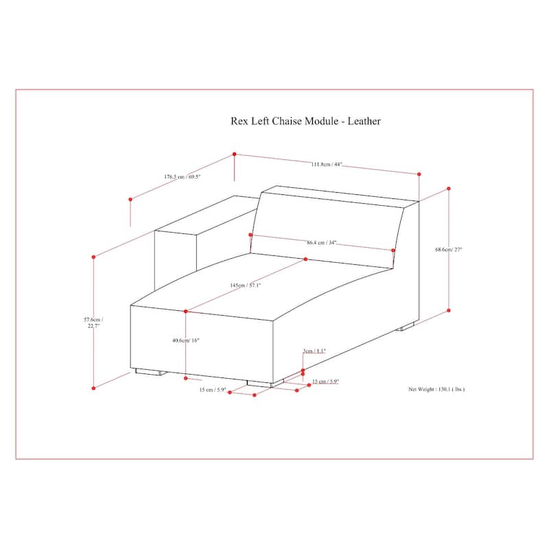 WYNDENHALL Biggs Left Chaise Sofa Module