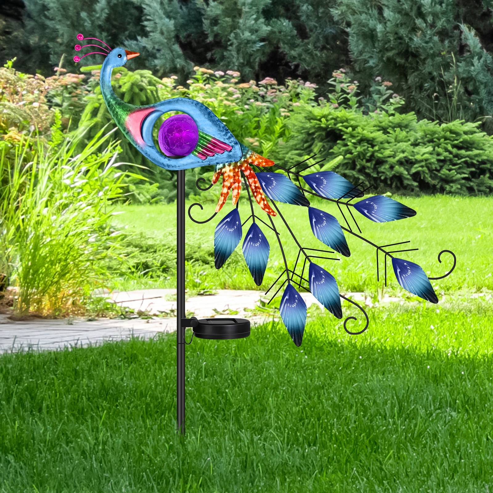 Solar garden peacock store