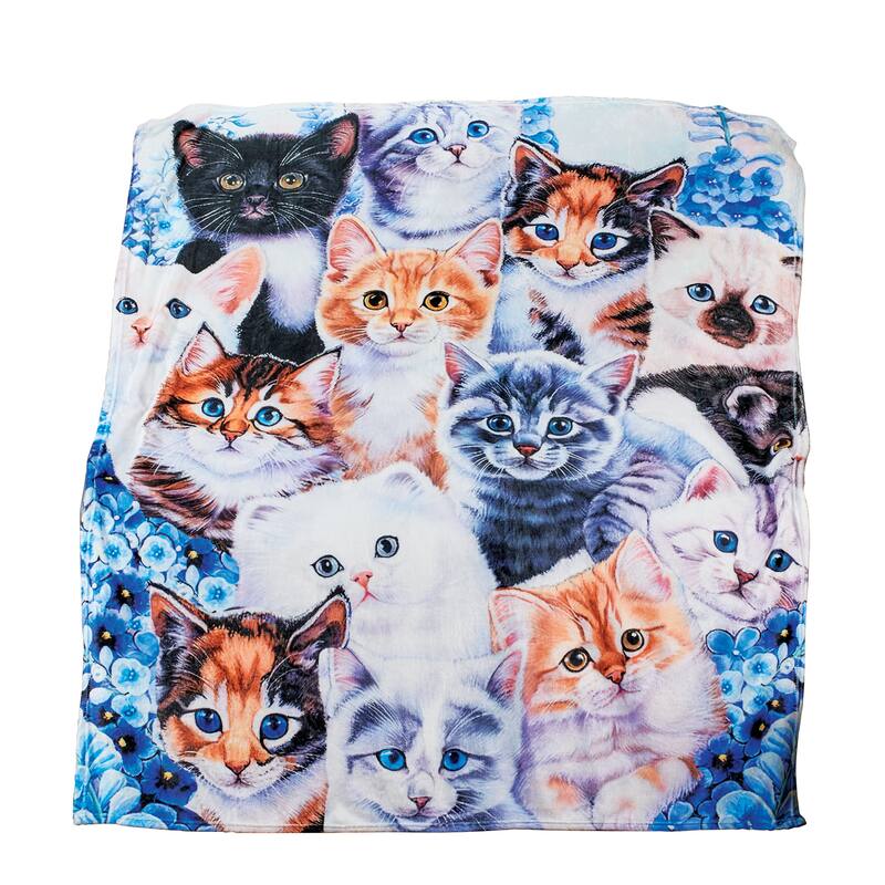 Adorable Kittens Cozy Fleece Throw Blanket
