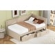 preview thumbnail 4 of 28, Twin Size Daybed with 2-Storage Drawers and Guardrail, Solid Pine Frame, No Box Spring Required, Beige Vintage Style for Bedroom