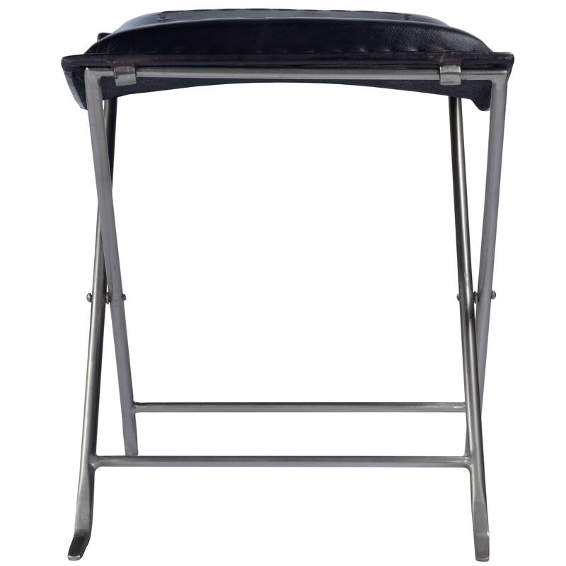 Handmade Butler Melton Leather Stool (India)