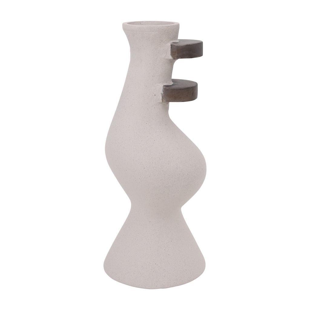 Sagebrook Home Ecomix Ivory Cylinder Textured Abstract Vase