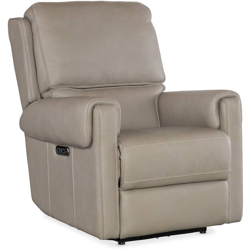 Hooker Furniture SS718-PHZ1 Somers 34" Wide Metal Framed Leather - Somers Dark Taupe