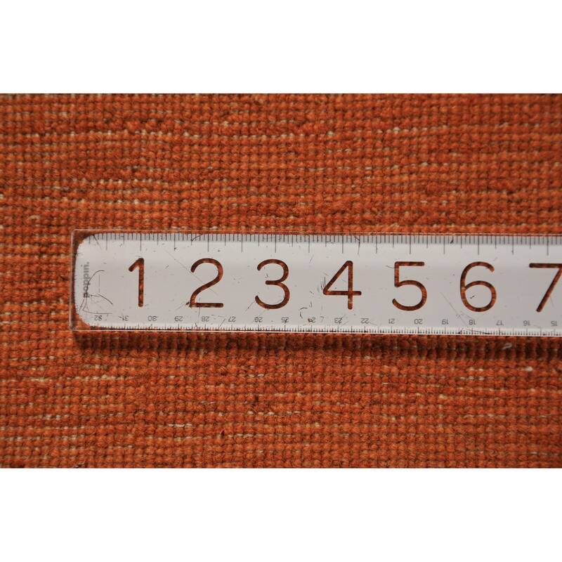 Gabbeh Oriental Area Rug Hand-Knotted Orange Wool Carpet - 6'5" x 9'6"