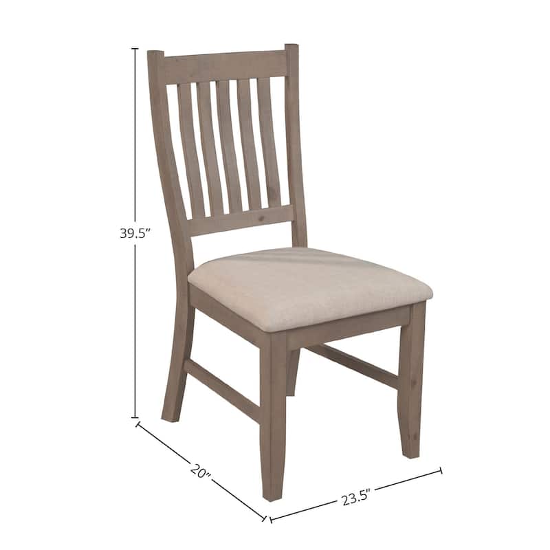 Alpine Furniture Arlo Set of 2 Wood Dining Side Chairs, Natural Brown