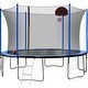 preview thumbnail 2 of 11, 15FT Trampoline with Basketball Hoop Inflator and Ladder(Inner Safety Enclosure)