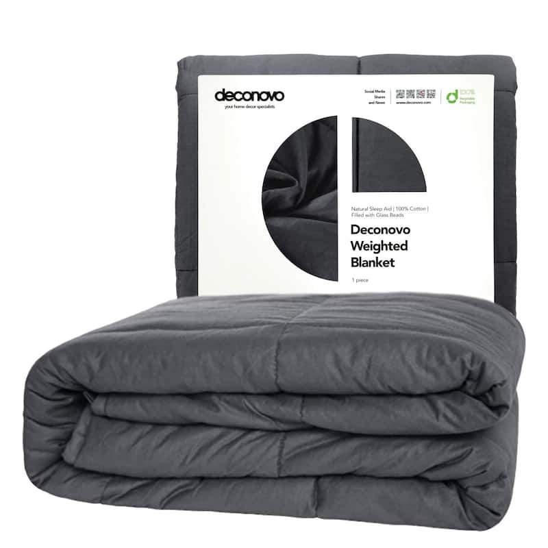 Deconovo 100 Cotton Shell Weighted Blanket with Glass Beads - 48x72/15 LBS