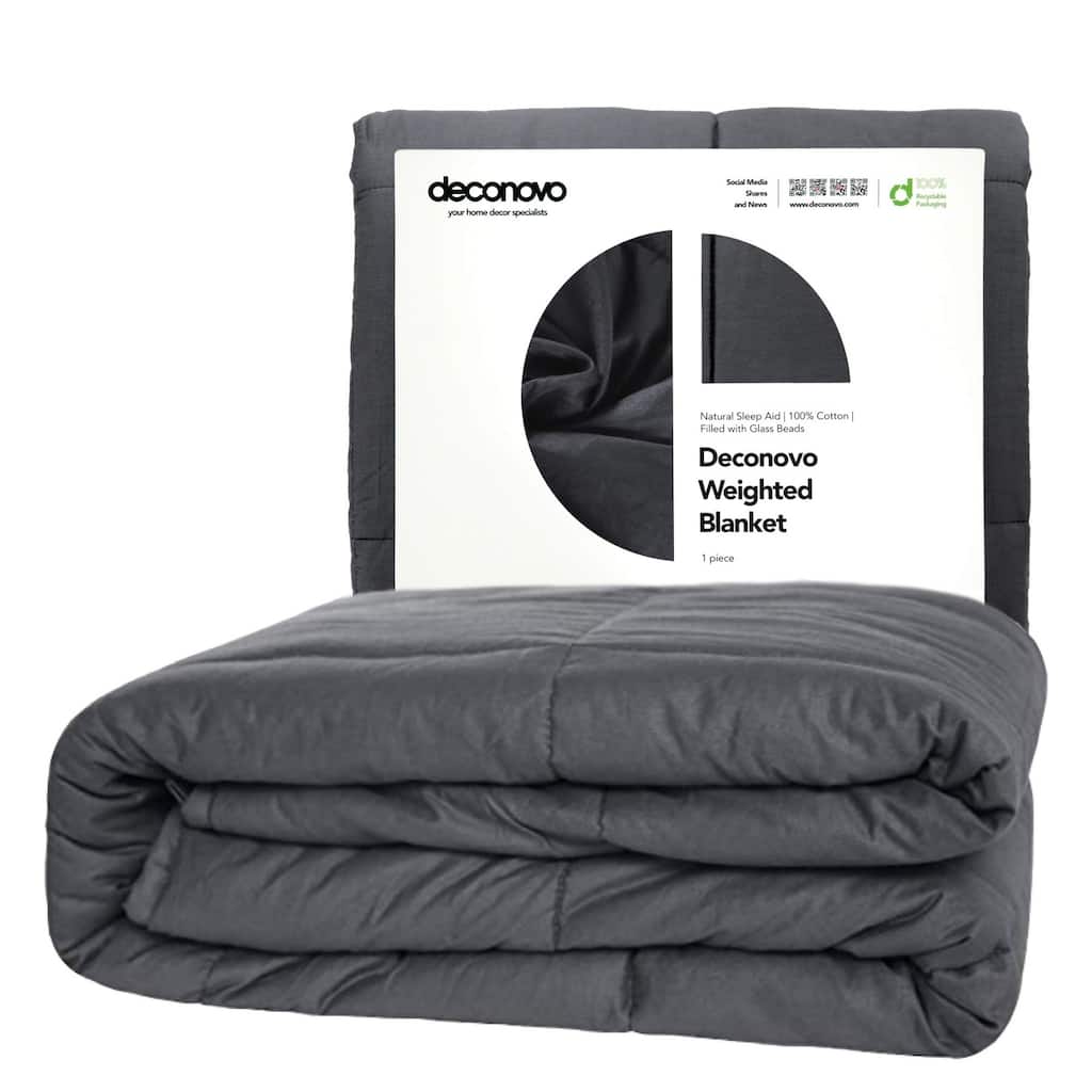 Deconovo 100 Cotton Shell Weighted Blanket with Glass Beads
