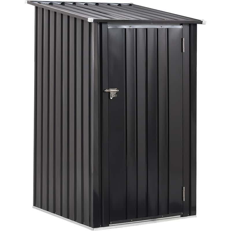 3x3FT Steel Storage Shed, Lockable Door for Patio, Yard, Gray