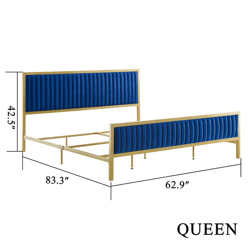 Corvus Velvet Platform Bed