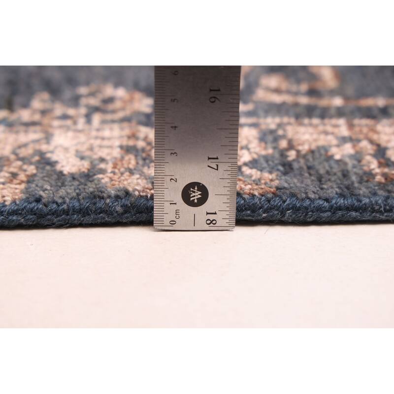 ECARPETGALLERY Hand-knotted Heritage Dark Navy Silk, Wool Rug - 8'1 x 9'11